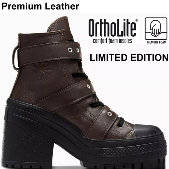 CONVERSE Chuck 70 De Luxe Heel Leather & Buckles High Top, Platform A12209C NEW! - Picture 1 of 16